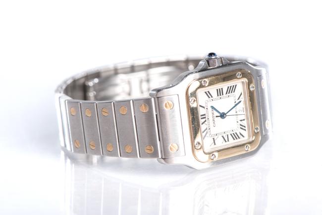 Cartier 18k Yellow Gold and Stainless Steel Santos Unisex 1566 Watch Cartier 18k Yellow Gold and Stainless Steel Santos Unisex 1566 Watch