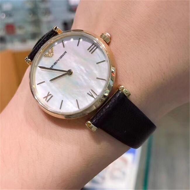 Emporio Armani Black Ar1910 Womens Two-hand Quartz Leather Watch Emporio Armani Black Ar1910 Womens Two-hand Quartz Leather Watch