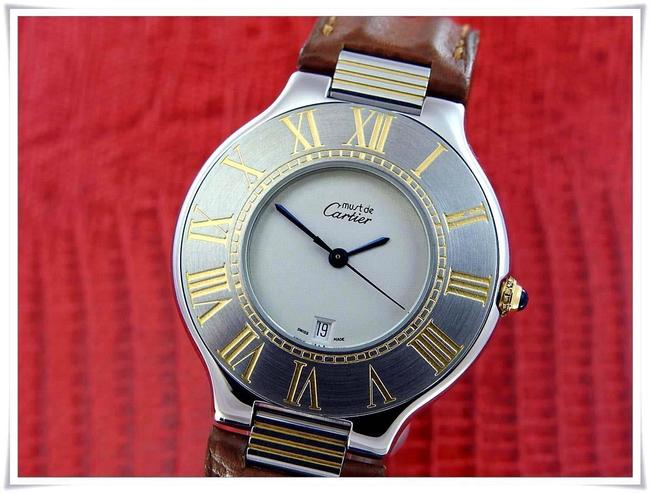 Cartier Stainless Steel & 18k Gold Rare Mens Must De 21c 18kgp St.steel Quartz Watch Cartier Stainless Steel & 18k Gold Rare Mens Must De 21c 18kgp St.steel Quartz Watch
