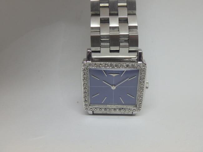 Longines Stainless Steel Diamond Bezel Blue Dial Manual Winding Watch Longines Stainless Steel Diamond Bezel Blue Dial Manual Winding Watch