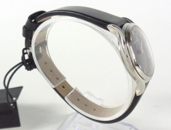 Emporio Armani Black/Silver Swiss Ars7012 Sunray Dial & Leather Strap Watch Emporio Armani Black/Silver Swiss Ars7012 Sunray Dial & Leather Strap Watch