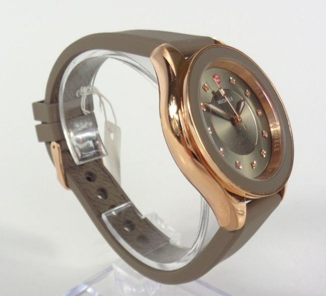 Michele Brown/Rose Gold Mww27a000005 Cape Changeable Silicon Band Watch Michele Brown/Rose Gold Mww27a000005 Cape Changeable Silicon Band Watch