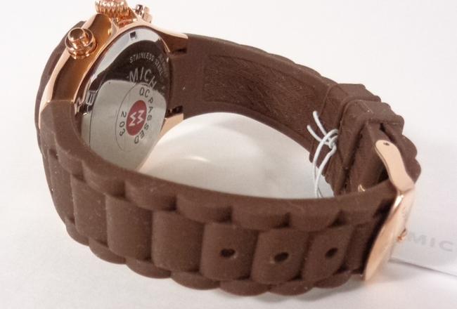 Michele Rose Gold/Brown Jelly Tahitian Mww12f000060 Womens Bean Chronograph New Watch Michele Rose Gold/Brown Jelly Tahitian Mww12f000060 Womens Bean Chronograph New Watch