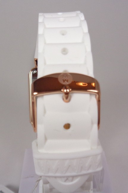 Michele Rose Gold Jelly Mww06l000014 Womens Park Bean Tone Square Chrono Silicon New Watch Michele Rose Gold Jelly Mww06l000014 Womens Park Bean Tone Square Chrono Silicon New Watch