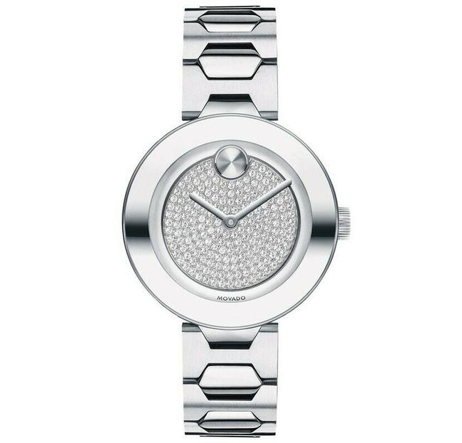 Movado Silver Bold Stainless Steel Bracelet Crystal Dial Womens 3600567 Watch Movado Silver Bold Stainless Steel Bracelet Crystal Dial Womens 3600567 Watch
