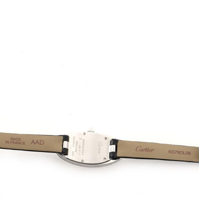 Cartier Silver Alcyone Quartz White Gold and Crocodile with Diamond Bezel 20 Watch Cartier Silver Alcyone Quartz White Gold and Crocodile with Diamond Bezel 20 Watch