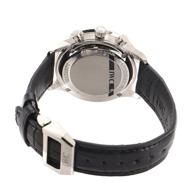 IWC Black Portugieser Chronograph Stainless Steel and Alligator Watch IWC Black Portugieser Chronograph Stainless Steel and Alligator Watch