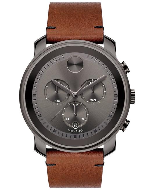 Movado Brown Leather Strap Gray Dial Chronograph Mens 3600367 Watch Movado Brown Leather Strap Gray Dial Chronograph Mens 3600367 Watch