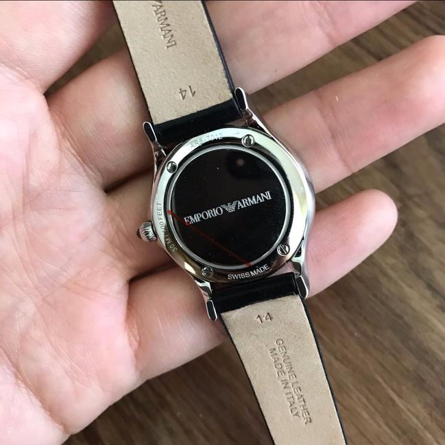 Emporio Armani Black Swiss Sunray Dial Strap Ss Watch Emporio Armani Black Swiss Sunray Dial Strap Ss Watch
