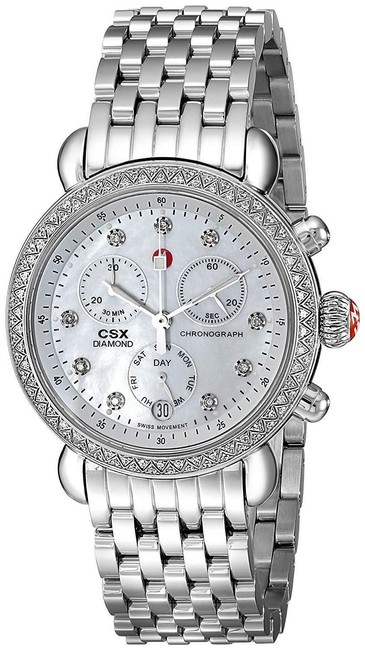 Michele Silver Csx Stainless Mother Of Pearl Diamond Mww03m000114 Watch Michele Silver Csx Stainless Mother Of Pearl Diamond Mww03m000114 Watch