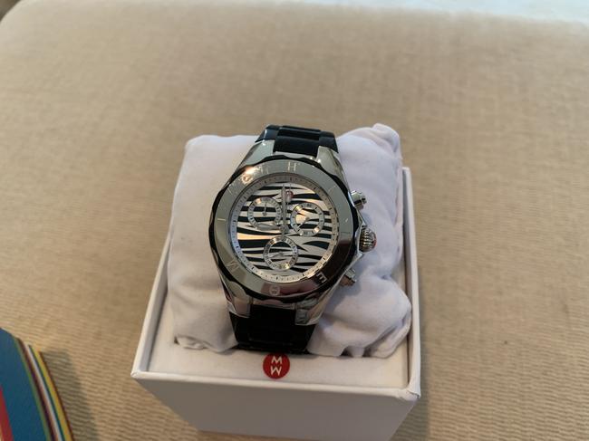Michele Black Jelly Zebra Tahitian Bean Large Case Watch Michele Black Jelly Zebra Tahitian Bean Large Case Watch