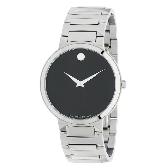 Movado Silver Temo Stainless Bracelet Black Dial Mens Quartz 0607292 Watch Movado Silver Temo Stainless Bracelet Black Dial Mens Quartz 0607292 Watch