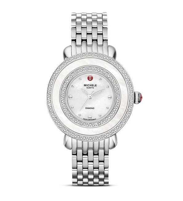 Michele Silver Cloette Mother Of Pearl Diamond Mww20e000001 Watch Michele Silver Cloette Mother Of Pearl Diamond Mww20e000001 Watch