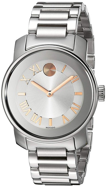 Movado Two Tone Bold Stainless Bracelet Rose Gold Womens Quartz 3600244 Watch Movado Two Tone Bold Stainless Bracelet Rose Gold Womens Quartz 3600244 Watch