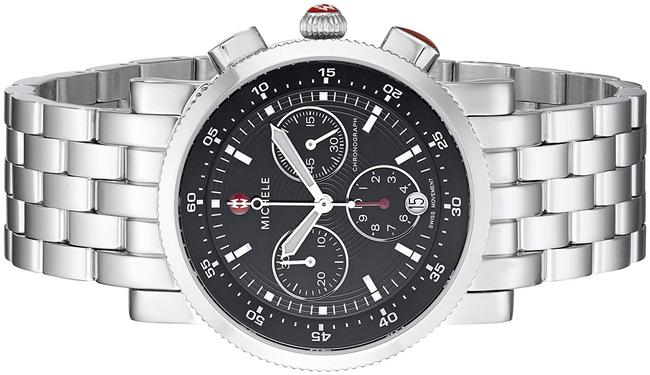 Michele Silver Sport Sail Black Dial Womens Mww01c000022 Watch Michele Silver Sport Sail Black Dial Womens Mww01c000022 Watch