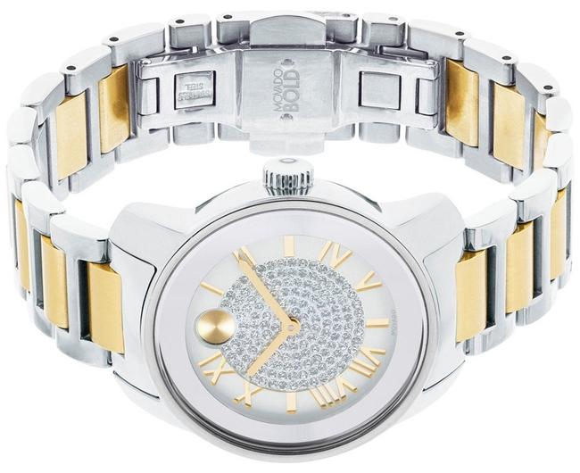 Movado Two Tone Bold Stainless Pave Crystal Womens 3600256 Watch Movado Two Tone Bold Stainless Pave Crystal Womens 3600256 Watch
