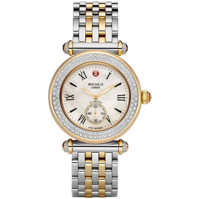 Michele Two Tone Caber 18k Gold Diamond Mww16a000066 Watch Michele Two Tone Caber 18k Gold Diamond Mww16a000066 Watch