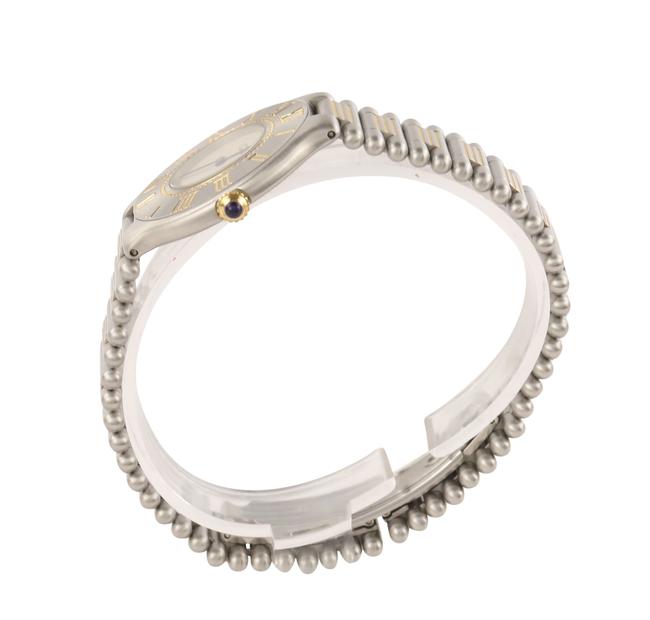 Cartier Silver Stainless Steel and 18kt Yellow Gold Plated Watch Cartier Silver Stainless Steel and 18kt Yellow Gold Plated Watch