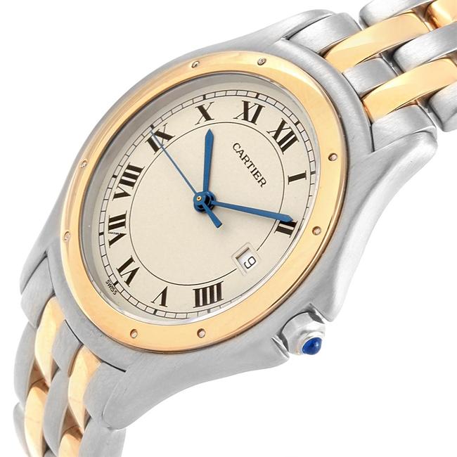 Cartier Silver Cougar Steel 18k Yellow Gold Unisex W35006b6 Watch Cartier Silver Cougar Steel 18k Yellow Gold Unisex W35006b6 Watch