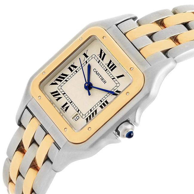 Cartier Silver Panthere Large Steel Yellow Gold Two Row Unisex W25028b8 Watch Cartier Silver Panthere Large Steel Yellow Gold Two Row Unisex W25028b8 Watch