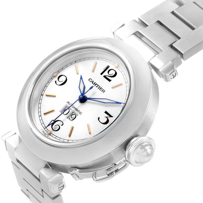 Cartier White Pasha C Midsize Big Date Steel W31044m7 Watch Cartier White Pasha C Midsize Big Date Steel W31044m7 Watch