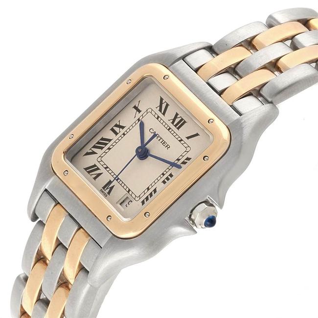 Cartier Silver Panthere Large Steel Yellow Gold Two Row Mens W25028b8 Watch Cartier Silver Panthere Large Steel Yellow Gold Two Row Mens W25028b8 Watch