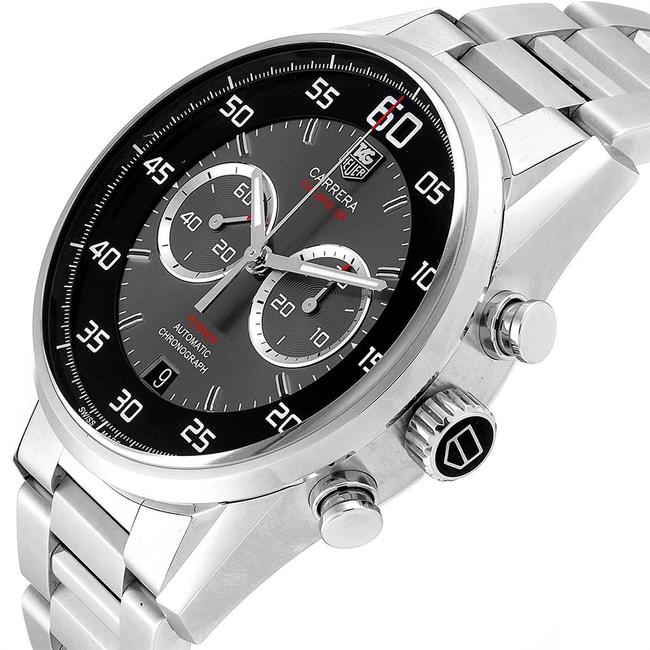 TAG Heuer Black and Silver Carrera Flyback Steel Mens Car2b10 Watch TAG Heuer Black and Silver Carrera Flyback Steel Mens Car2b10 Watch
