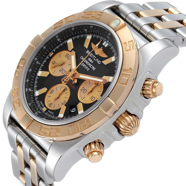 Breitling Metallica Black Chronomat Evolution Steel Rose Gold Mens Cb0110 Watch Breitling Metallica Black Chronomat Evolution Steel Rose Gold Mens Cb0110 Watch
