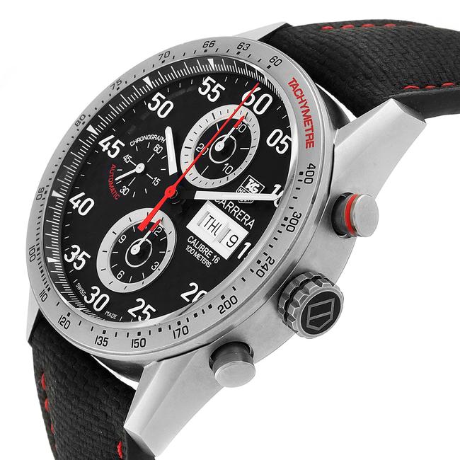 TAG Heuer Black Carbon Fiber Box Carrera Calibre 16 Titanium Day Date Mens Cv2a80 Watch TAG Heuer Black Carbon Fiber Box Carrera Calibre 16 Titanium Day Date Mens Cv2a80 Watch
