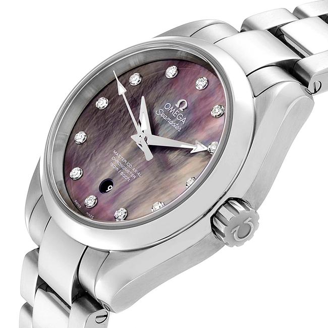 Omega Black Mother-of-pearl Box Aqua Terra 34 Diamond Ladies 231.10.34.20.57.001 Card Watch Omega Black Mother-of-pearl Box Aqua Terra 34 Diamond Ladies 231.10.34.20.57.001 Card Watch