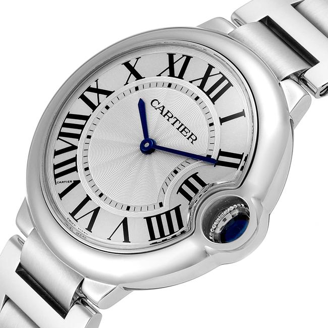 Cartier Silver Ballon Bleu 36 Midsize Guilloche Dial W69011z4 Watch Cartier Silver Ballon Bleu 36 Midsize Guilloche Dial W69011z4 Watch