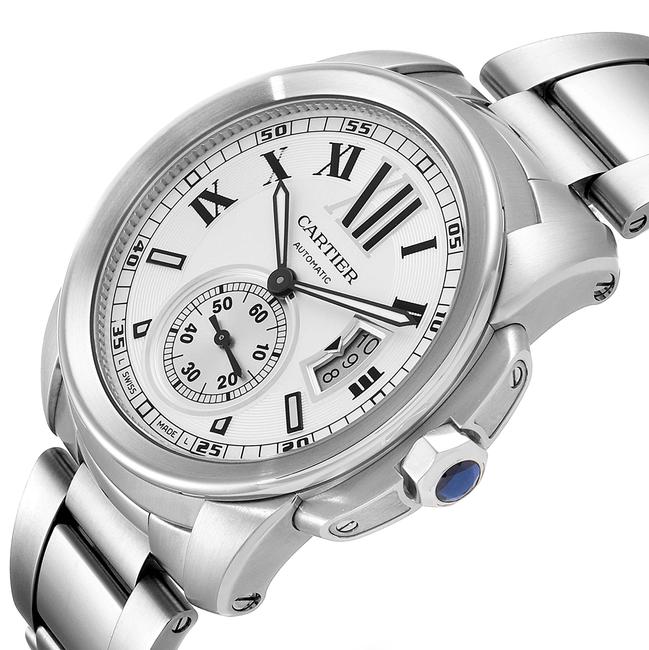 Cartier Silver Box Calibre De Dial Steel Mens W7100015 Watch Cartier Silver Box Calibre De Dial Steel Mens W7100015 Watch