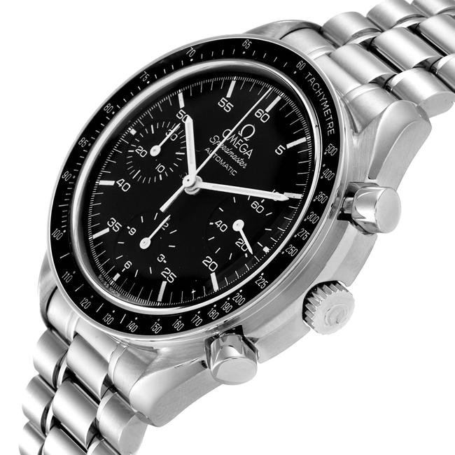 Omega Black Speedmaster Reduced Hesalite Crystal Mens Watch Omega Black Speedmaster Reduced Hesalite Crystal Mens Watch