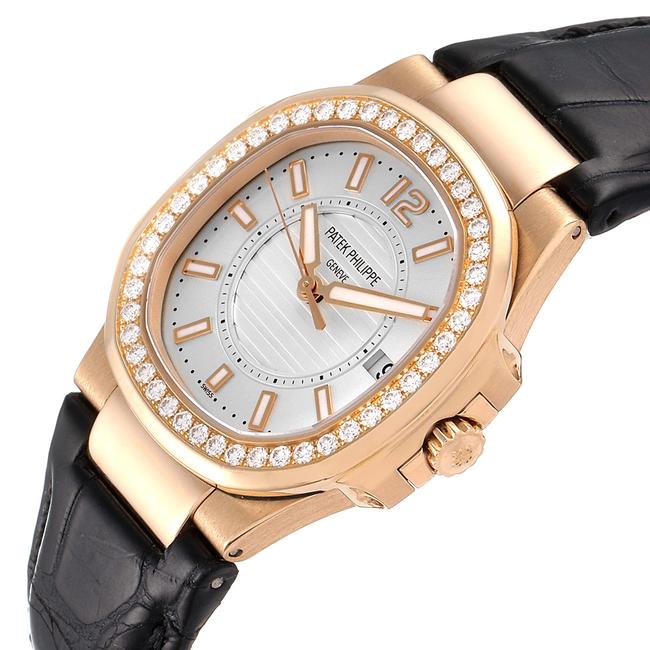 Patek Philippe Silver Nautilus Rose Gold Diamond Dial Ladies Watch Patek Philippe Silver Nautilus Rose Gold Diamond Dial Ladies Watch