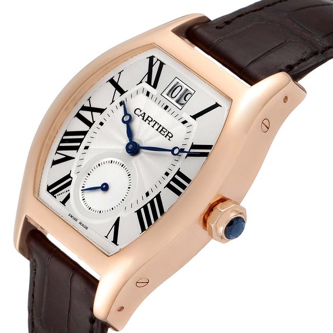 Cartier Silver XL Tortue Flinque Dial 18k Rose Gold Mens W155623 Watch Cartier Silver XL Tortue Flinque Dial 18k Rose Gold Mens W155623 Watch