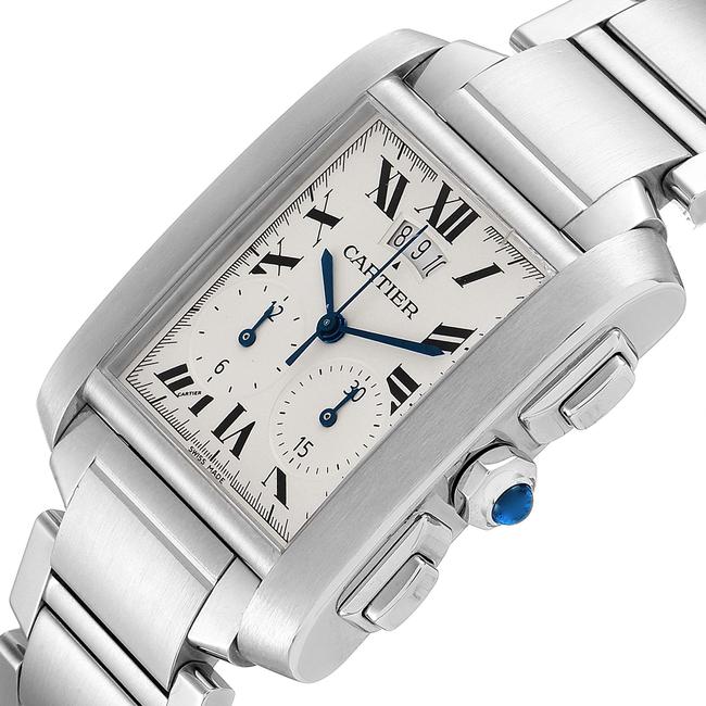 Cartier Silvered Tank Francaise Chrongraph Steel Mens W51024q3 Watch Cartier Silvered Tank Francaise Chrongraph Steel Mens W51024q3 Watch