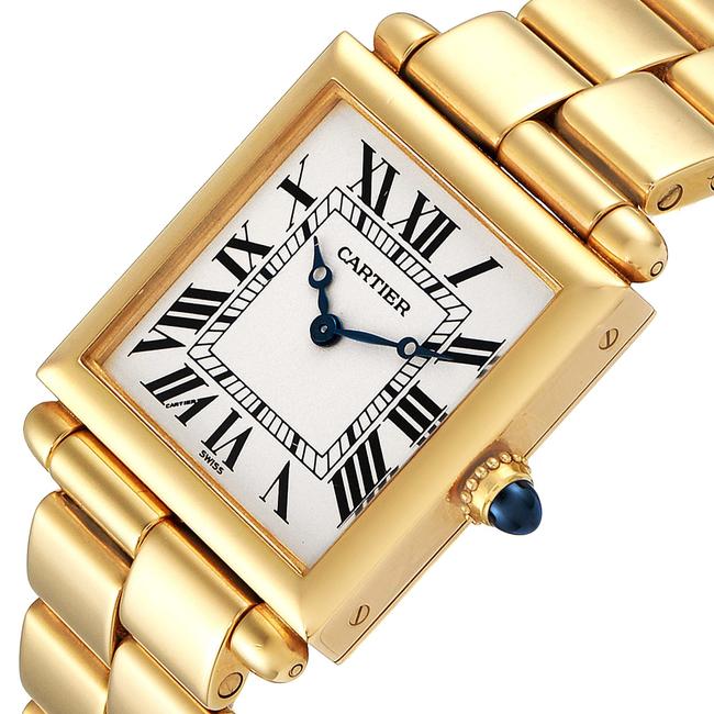 Cartier Silvered Tank Obus Prevee Collection 18k Yellow Gold Ladies 1630 Watch Cartier Silvered Tank Obus Prevee Collection 18k Yellow Gold Ladies 1630 Watch
