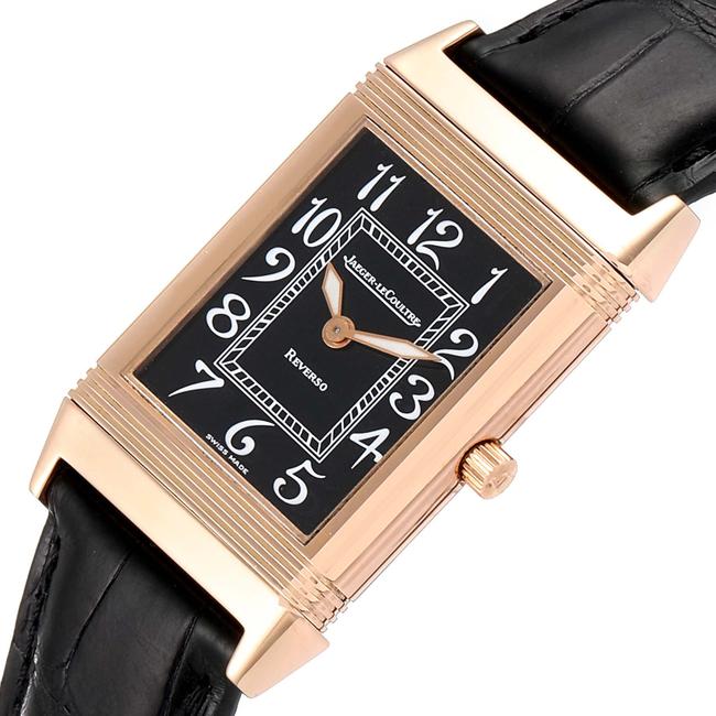 Jaeger-LeCoultre Black Reverso Midsize Rose Gold Mens 250.2.86 Watch Jaeger-LeCoultre Black Reverso Midsize Rose Gold Mens 250.2.86 Watch