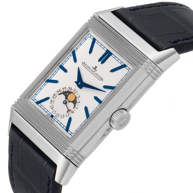 Jaeger-LeCoultre Blue and Silver Reverso Tribute Moon 216.8.d3 Q3958420 Papers Watch Jaeger-LeCoultre Blue and Silver Reverso Tribute Moon 216.8.d3 Q3958420 Papers Watch