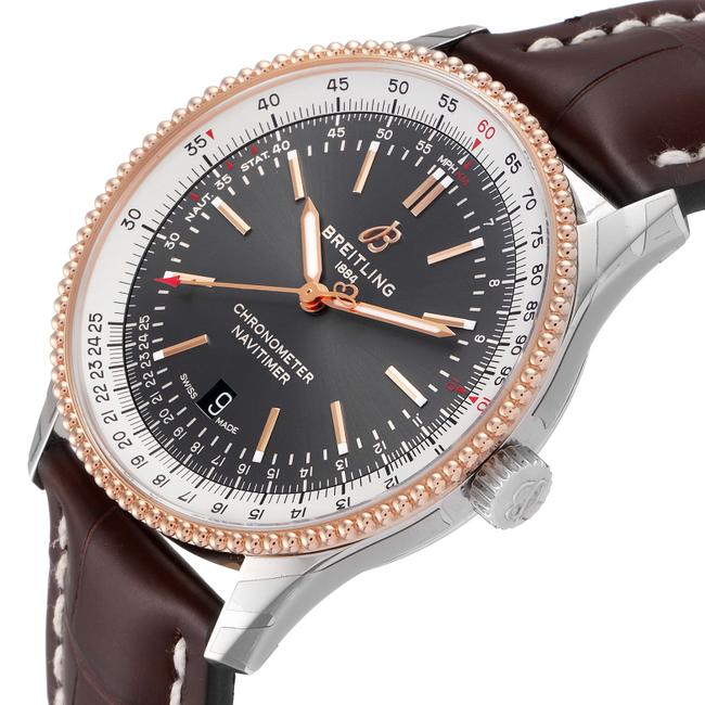 Breitling Gray Navitimer 1 41mm Steel Rose Gold Mens U17326 Unworn Watch Breitling Gray Navitimer 1 41mm Steel Rose Gold Mens U17326 Unworn Watch