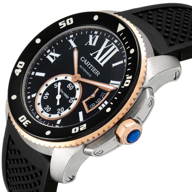 Cartier Black Box Calibre Diver Steel Rose Gold Mens W7100055 Papers Watch Cartier Black Box Calibre Diver Steel Rose Gold Mens W7100055 Papers Watch