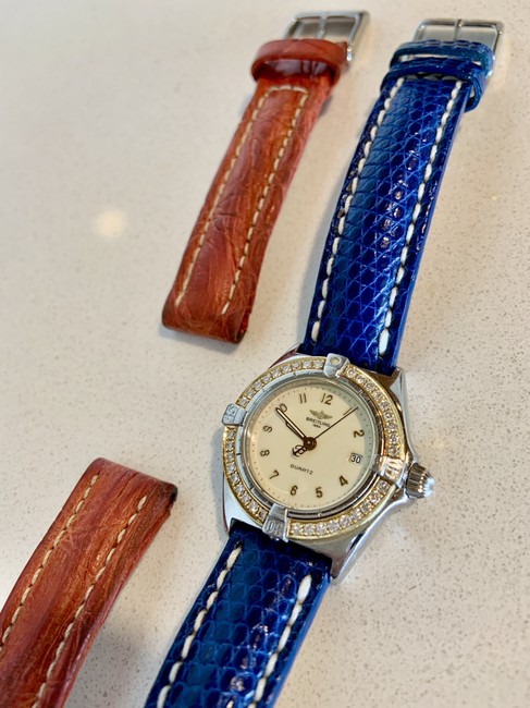 Breitling 18k Gold Steel Diamonds Callistino Ss/18k Quartz Chrono Bezel D52043 Watch Breitling 18k Gold Steel Diamonds Callistino Ss/18k Quartz Chrono Bezel D52043 Watch