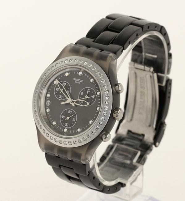 Swatch Black Svcm4009ag Aluminum Bracelet with Analog Dial Watch Swatch Black Svcm4009ag Aluminum Bracelet with Analog Dial Watch