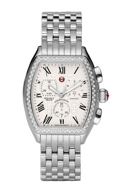 Michele Silver Relev¨¦ Diamond Stainless Steel Mww19a000001 Watch Michele Silver Relev¨¦ Diamond Stainless Steel Mww19a000001 Watch