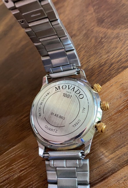 Movado Gold and Silver 1950 Quartz Chronographic 81a5863 Watch Movado Gold and Silver 1950 Quartz Chronographic 81a5863 Watch