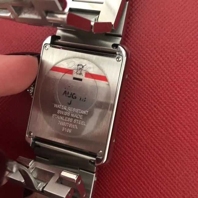 Cartier Silver with Synethetic Blue Marker Large Tank Solo Watch Cartier Silver with Synethetic Blue Marker Large Tank Solo Watch
