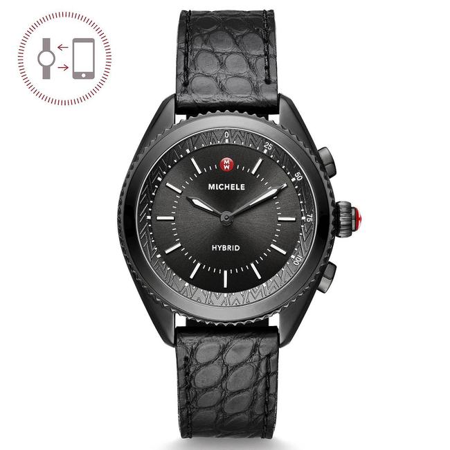 Michele Black Alligator Leather Strap Hybrid Smartwatch Mwwt32a00009 Watch Michele Black Alligator Leather Strap Hybrid Smartwatch Mwwt32a00009 Watch