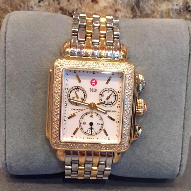 Michele Deco Two-tone Gold and Silver Diamond Diamond Dial Bracelet Watch Michele Deco Two-tone Gold and Silver Diamond Diamond Dial Bracelet Watch
