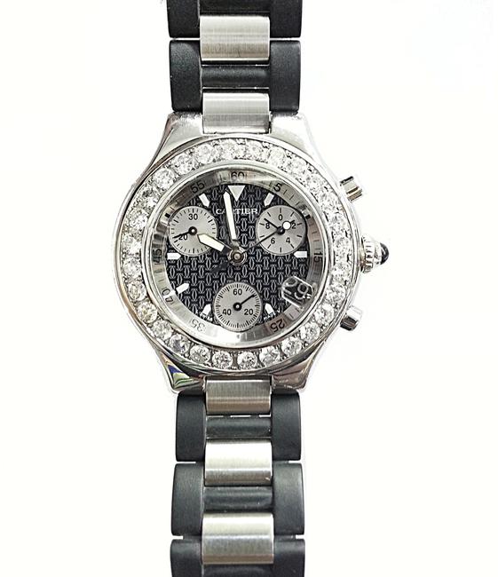 Cartier Chronoscaph 21 with Aftermarket Set Diamonds 4.50 Cttw Watch Cartier Chronoscaph 21 with Aftermarket Set Diamonds 4.50 Cttw Watch