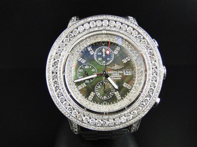 Breitling Stainless Steel Custom Super Avenger Aeromarine 53 Mm Genuine Diamond 23.5 Ct Watch Breitling Stainless Steel Custom Super Avenger Aeromarine 53 Mm Genuine Diamond 23.5 Ct Watch